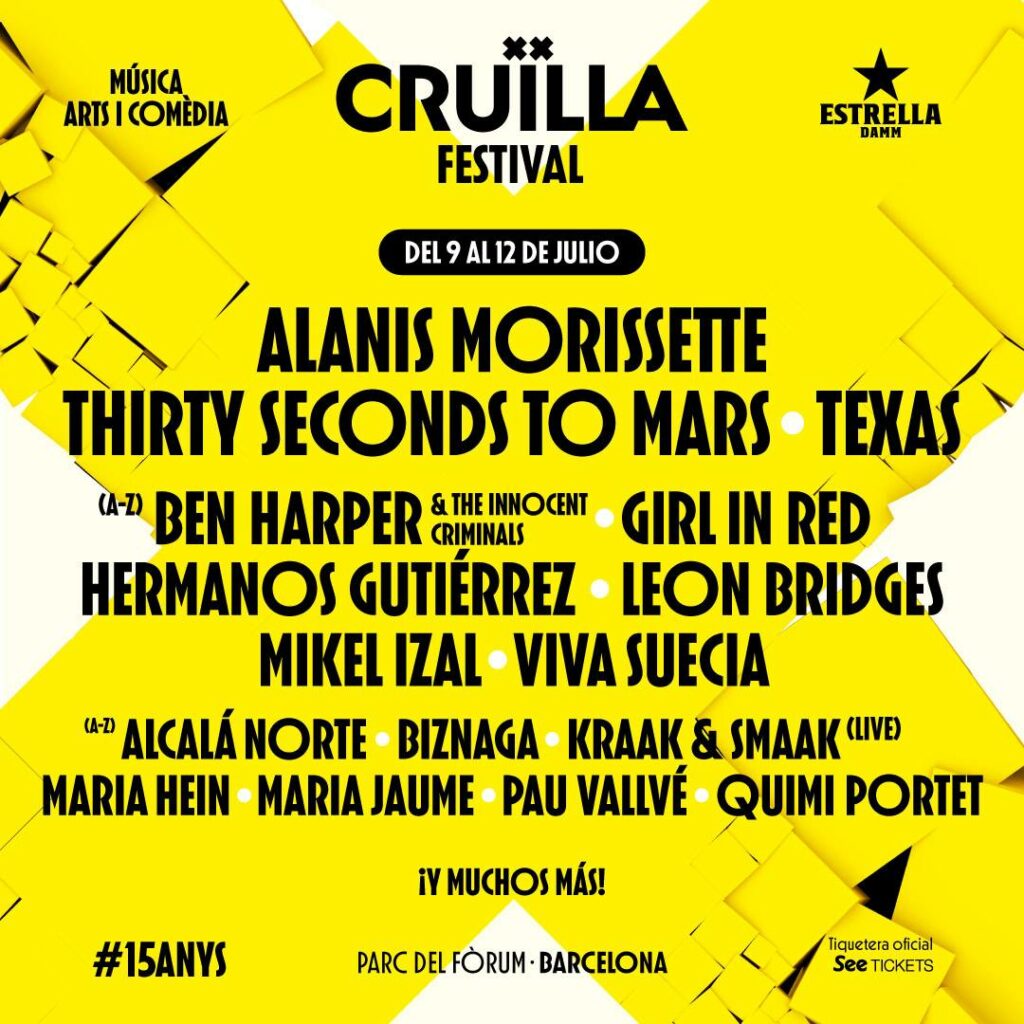 Le line-up du festival Cruïlla